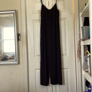 Womens XL black jumpsuit with spaghetti straps.